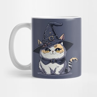 cute cat with a witch hat Mug